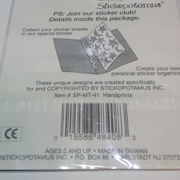 5/$20 Holographic Handprints Stickopotamus Binder Stickers Virtually Acid Free - Picture 4 of 5